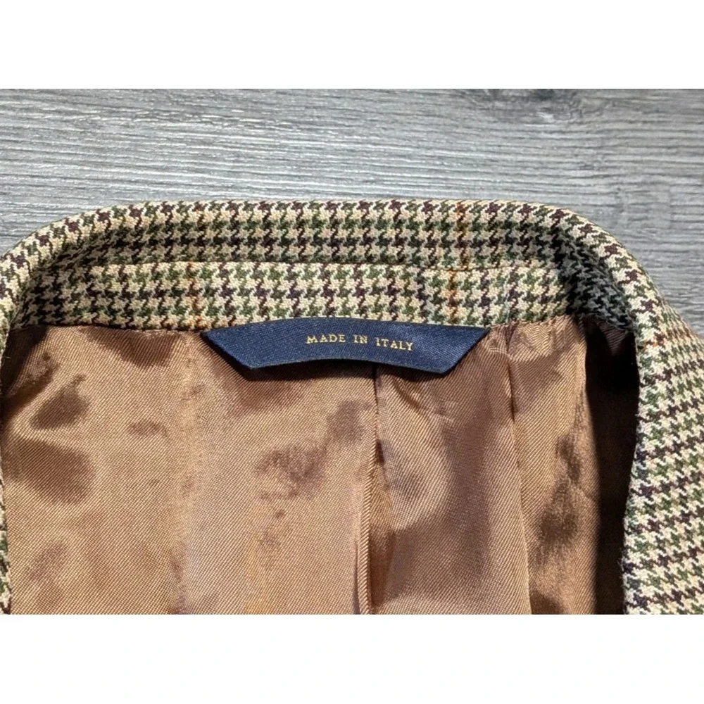 Brooks Brothers‎ Men's Brown 100% Wool Houndstooth Sport Coat Made in Italy 43R